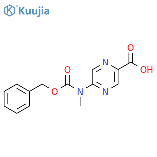 5-[Methyl(phenylmethoxycarbonyl)amino]pyrazine-2-carboxylic acid structure