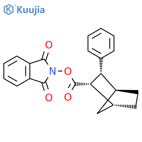 rac-1,3-dioxo-2,3-dihydro-1H-isoindol-2-yl (1R,2S,3R,4S)-3-phenylbicyclo[2.2.1]heptane-2-carboxylate structure
