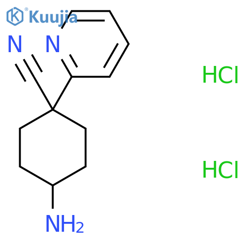 4-Amino-1-pyridin-2-ylcyclohexane-1-carbonitrile;dihydrochloride structure