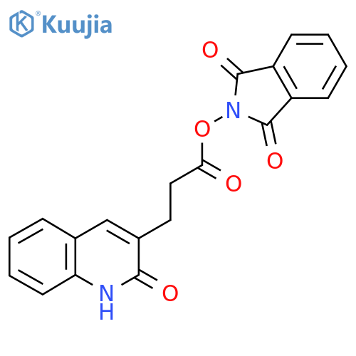 1,3-dioxo-2,3-dihydro-1H-isoindol-2-yl 3-(2-oxo-1,2-dihydroquinolin-3-yl)propanoate structure
