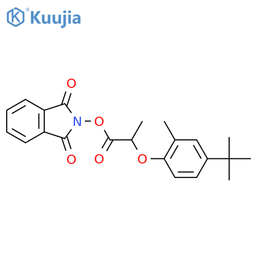 1,3-dioxo-2,3-dihydro-1H-isoindol-2-yl 2-(4-tert-butyl-2-methylphenoxy)propanoate structure