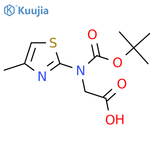 2-{[(Tert-butoxy)carbonyl](4-methyl-1,3-thiazol-2-yl)amino}acetic acid structure