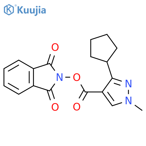 1,3-dioxo-2,3-dihydro-1H-isoindol-2-yl 3-cyclopentyl-1-methyl-1H-pyrazole-4-carboxylate structure