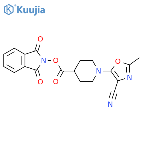 1,3-dioxo-2,3-dihydro-1H-isoindol-2-yl 1-(4-cyano-2-methyl-1,3-oxazol-5-yl)piperidine-4-carboxylate structure
