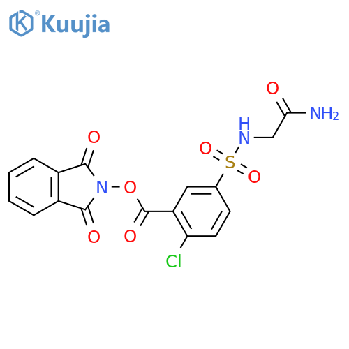 1,3-dioxo-2,3-dihydro-1H-isoindol-2-yl 5-[(carbamoylmethyl)sulfamoyl]-2-chlorobenzoate structure