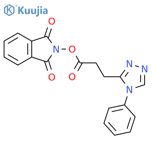 1,3-dioxo-2,3-dihydro-1H-isoindol-2-yl 3-(4-phenyl-4H-1,2,4-triazol-3-yl)propanoate structure
