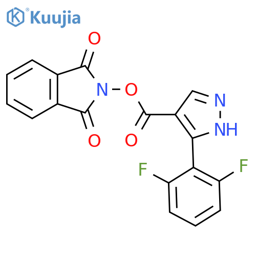 1,3-dioxo-2,3-dihydro-1H-isoindol-2-yl 3-(2,6-difluorophenyl)-1H-pyrazole-4-carboxylate structure