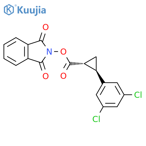 rac-1,3-dioxo-2,3-dihydro-1H-isoindol-2-yl (1R,2R)-2-(3,5-dichlorophenyl)cyclopropane-1-carboxylate structure