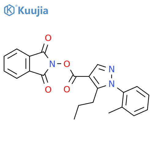1,3-dioxo-2,3-dihydro-1H-isoindol-2-yl 1-(2-methylphenyl)-5-propyl-1H-pyrazole-4-carboxylate structure