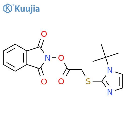 1,3-dioxo-2,3-dihydro-1H-isoindol-2-yl 2-[(1-tert-butyl-1H-imidazol-2-yl)sulfanyl]acetate structure