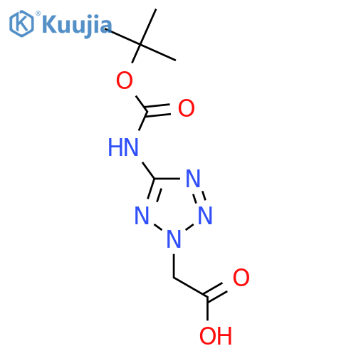 2-[5-[(2-Methylpropan-2-yl)oxycarbonylamino]tetrazol-2-yl]acetic acid structure