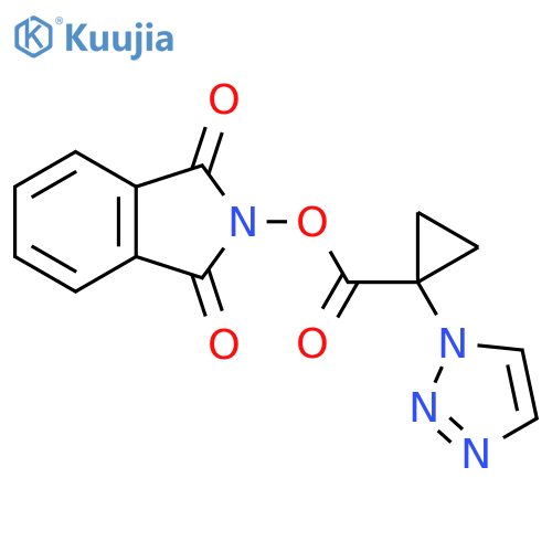 1,3-dioxo-2,3-dihydro-1H-isoindol-2-yl 1-(1H-1,2,3-triazol-1-yl)cyclopropane-1-carboxylate structure