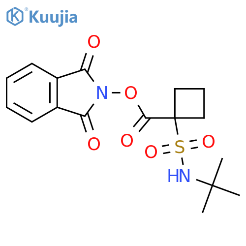 1,3-dioxo-2,3-dihydro-1H-isoindol-2-yl 1-(tert-butylsulfamoyl)cyclobutane-1-carboxylate structure