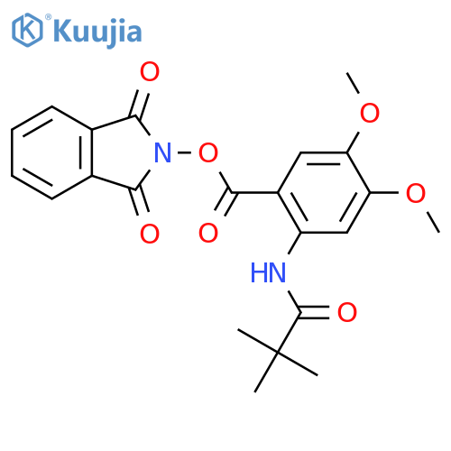 1,3-dioxo-2,3-dihydro-1H-isoindol-2-yl 2-(2,2-dimethylpropanamido)-4,5-dimethoxybenzoate structure