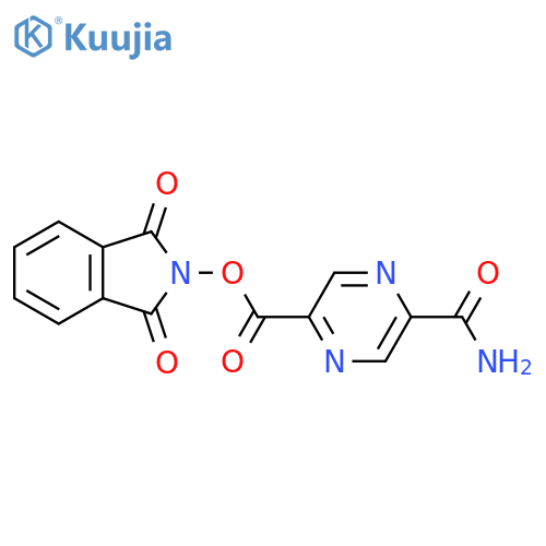 1,3-dioxo-2,3-dihydro-1H-isoindol-2-yl 5-carbamoylpyrazine-2-carboxylate structure