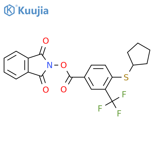 1,3-dioxo-2,3-dihydro-1H-isoindol-2-yl 4-(cyclopentylsulfanyl)-3-(trifluoromethyl)benzoate structure
