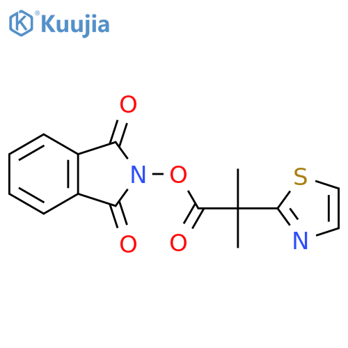1,3-dioxo-2,3-dihydro-1H-isoindol-2-yl 2-methyl-2-(1,3-thiazol-2-yl)propanoate structure