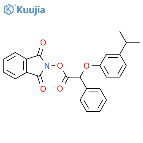 1,3-dioxo-2,3-dihydro-1H-isoindol-2-yl 2-phenyl-2-[3-(propan-2-yl)phenoxy]acetate structure