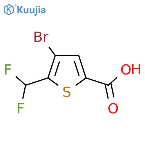 4-Bromo-5-(difluoromethyl)thiophene-2-carboxylic acid structure