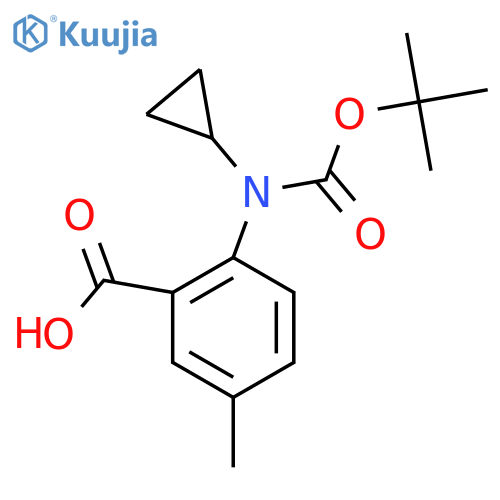 2-{[(Tert-butoxy)carbonyl](cyclopropyl)amino}-5-methylbenzoic acid structure