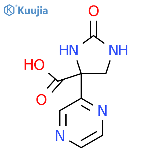 2-Oxo-4-pyrazin-2-ylimidazolidine-4-carboxylic acid structure