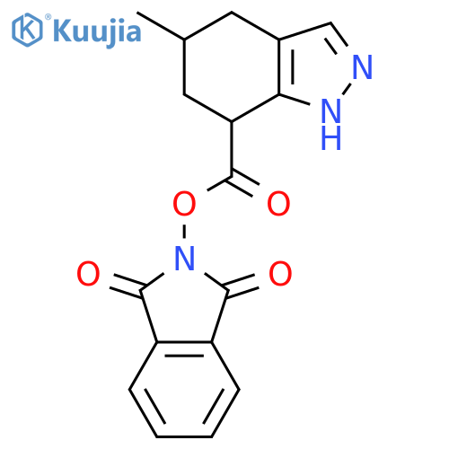 1,3-dioxo-2,3-dihydro-1H-isoindol-2-yl 5-methyl-4,5,6,7-tetrahydro-1H-indazole-7-carboxylate structure