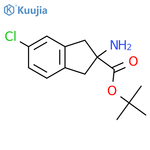 Tert-butyl 2-amino-5-chloro-1,3-dihydroindene-2-carboxylate structure