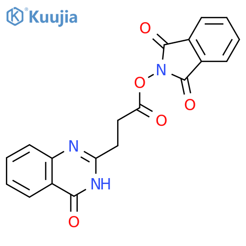 1,3-dioxo-2,3-dihydro-1H-isoindol-2-yl 3-(4-oxo-3,4-dihydroquinazolin-2-yl)propanoate structure