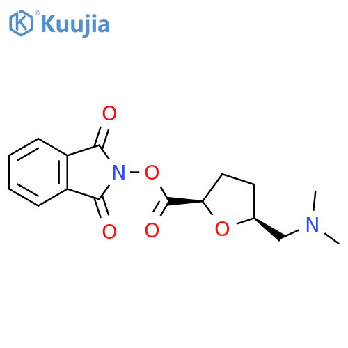rac-1,3-dioxo-2,3-dihydro-1H-isoindol-2-yl (2R,5S)-5-[(dimethylamino)methyl]oxolane-2-carboxylate structure