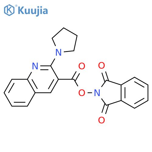 1,3-dioxo-2,3-dihydro-1H-isoindol-2-yl 2-(pyrrolidin-1-yl)quinoline-3-carboxylate structure