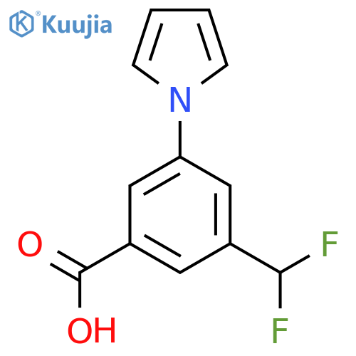 3-(Difluoromethyl)-5-pyrrol-1-ylbenzoic acid structure