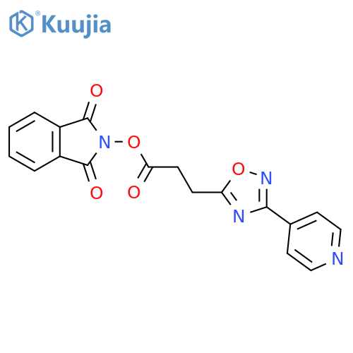 1,3-dioxo-2,3-dihydro-1H-isoindol-2-yl 3-[3-(pyridin-4-yl)-1,2,4-oxadiazol-5-yl]propanoate structure