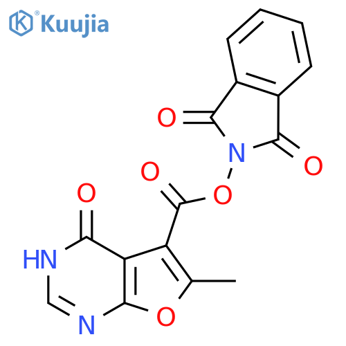 1,3-dioxo-2,3-dihydro-1H-isoindol-2-yl 6-methyl-4-oxo-3H,4H-furo[2,3-d]pyrimidine-5-carboxylate structure