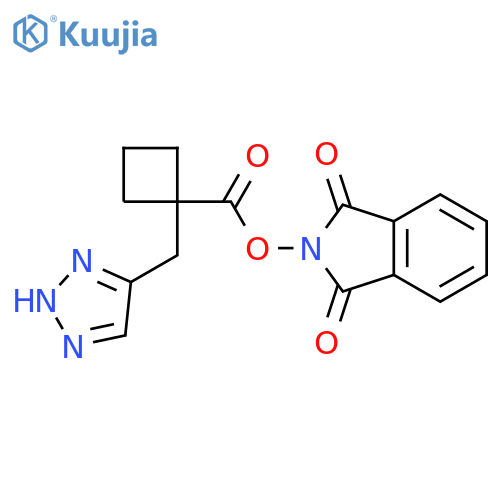 1,3-dioxo-2,3-dihydro-1H-isoindol-2-yl 1-[(1H-1,2,3-triazol-5-yl)methyl]cyclobutane-1-carboxylate structure