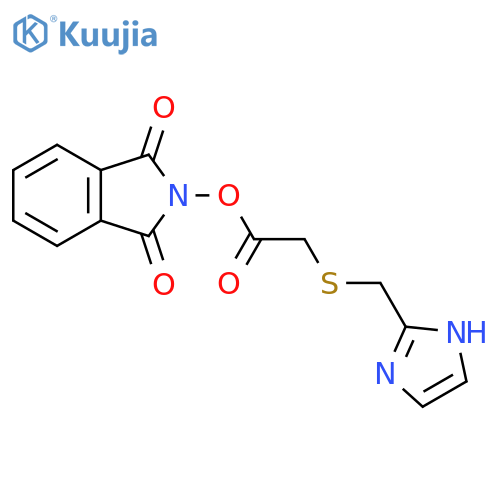1,3-dioxo-2,3-dihydro-1H-isoindol-2-yl 2-{[(1H-imidazol-2-yl)methyl]sulfanyl}acetate structure