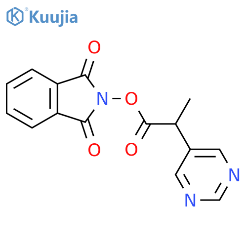 1,3-dioxo-2,3-dihydro-1H-isoindol-2-yl 2-(pyrimidin-5-yl)propanoate structure