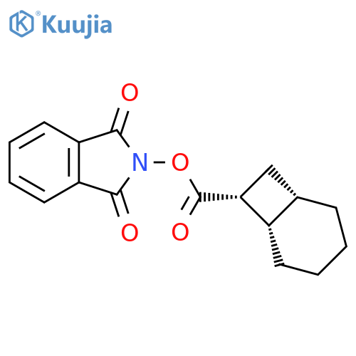 rac-1,3-dioxo-2,3-dihydro-1H-isoindol-2-yl (1R,6R,7S)-bicyclo[4.2.0]octane-7-carboxylate structure