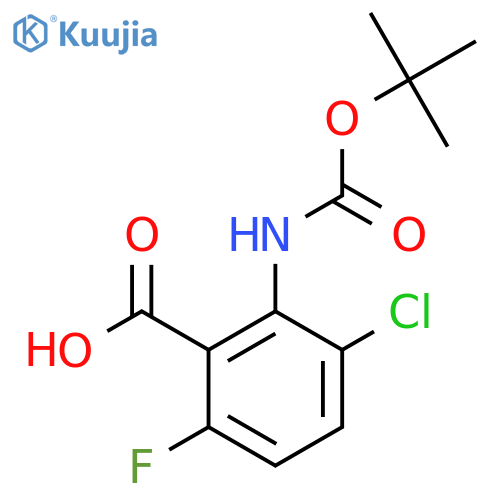 3-Chloro-6-fluoro-2-[(2-methylpropan-2-yl)oxycarbonylamino]benzoic acid structure