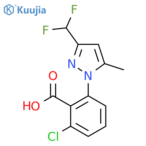 2-Chloro-6-[3-(difluoromethyl)-5-methylpyrazol-1-yl]benzoic acid structure