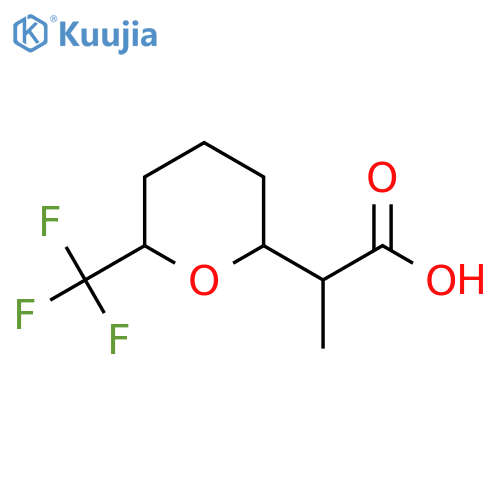 2-[6-(Trifluoromethyl)oxan-2-yl]propanoic acid structure