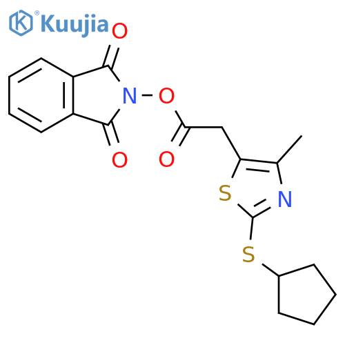 1,3-dioxo-2,3-dihydro-1H-isoindol-2-yl 2-[2-(cyclopentylsulfanyl)-4-methyl-1,3-thiazol-5-yl]acetate structure