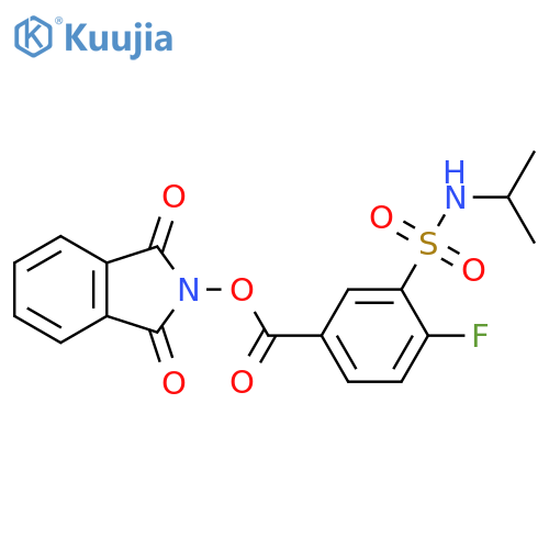 1,3-dioxo-2,3-dihydro-1H-isoindol-2-yl 4-fluoro-3-[(propan-2-yl)sulfamoyl]benzoate structure