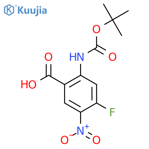 2-{[(Tert-butoxy)carbonyl]amino}-4-fluoro-5-nitrobenzoic acid structure