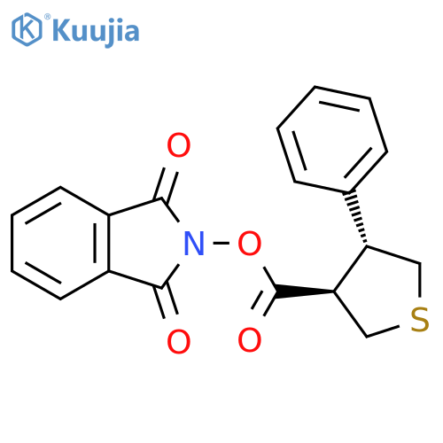 rac-1,3-dioxo-2,3-dihydro-1H-isoindol-2-yl (3R,4R)-4-phenylthiolane-3-carboxylate structure
