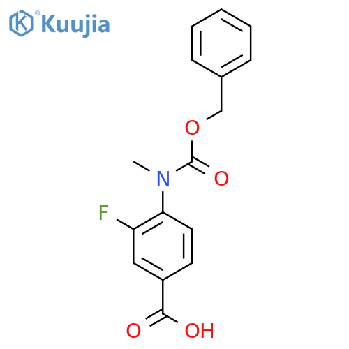 3-Fluoro-4-[methyl(phenylmethoxycarbonyl)amino]benzoic acid structure