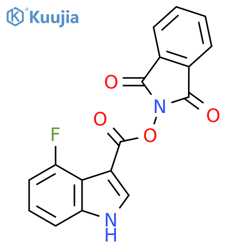 1,3-dioxo-2,3-dihydro-1H-isoindol-2-yl 4-fluoro-1H-indole-3-carboxylate structure