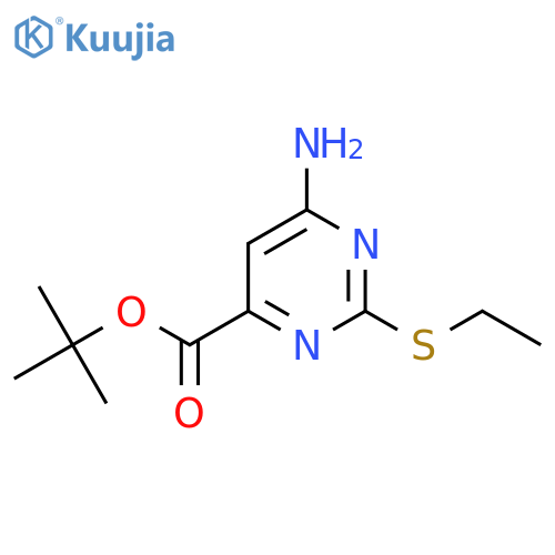 Tert-butyl 6-amino-2-ethylsulfanylpyrimidine-4-carboxylate structure