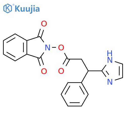 1,3-dioxo-2,3-dihydro-1H-isoindol-2-yl 3-(1H-imidazol-2-yl)-3-phenylpropanoate structure