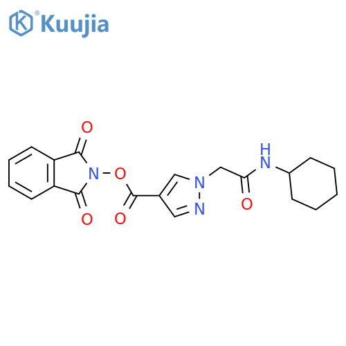 1,3-dioxo-2,3-dihydro-1H-isoindol-2-yl 1-[(cyclohexylcarbamoyl)methyl]-1H-pyrazole-4-carboxylate structure