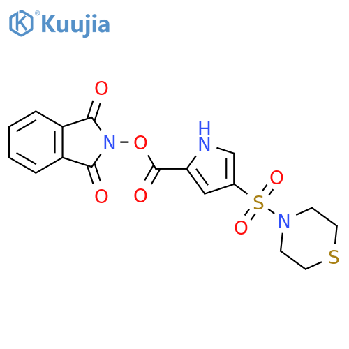 1,3-dioxo-2,3-dihydro-1H-isoindol-2-yl 4-(thiomorpholine-4-sulfonyl)-1H-pyrrole-2-carboxylate structure